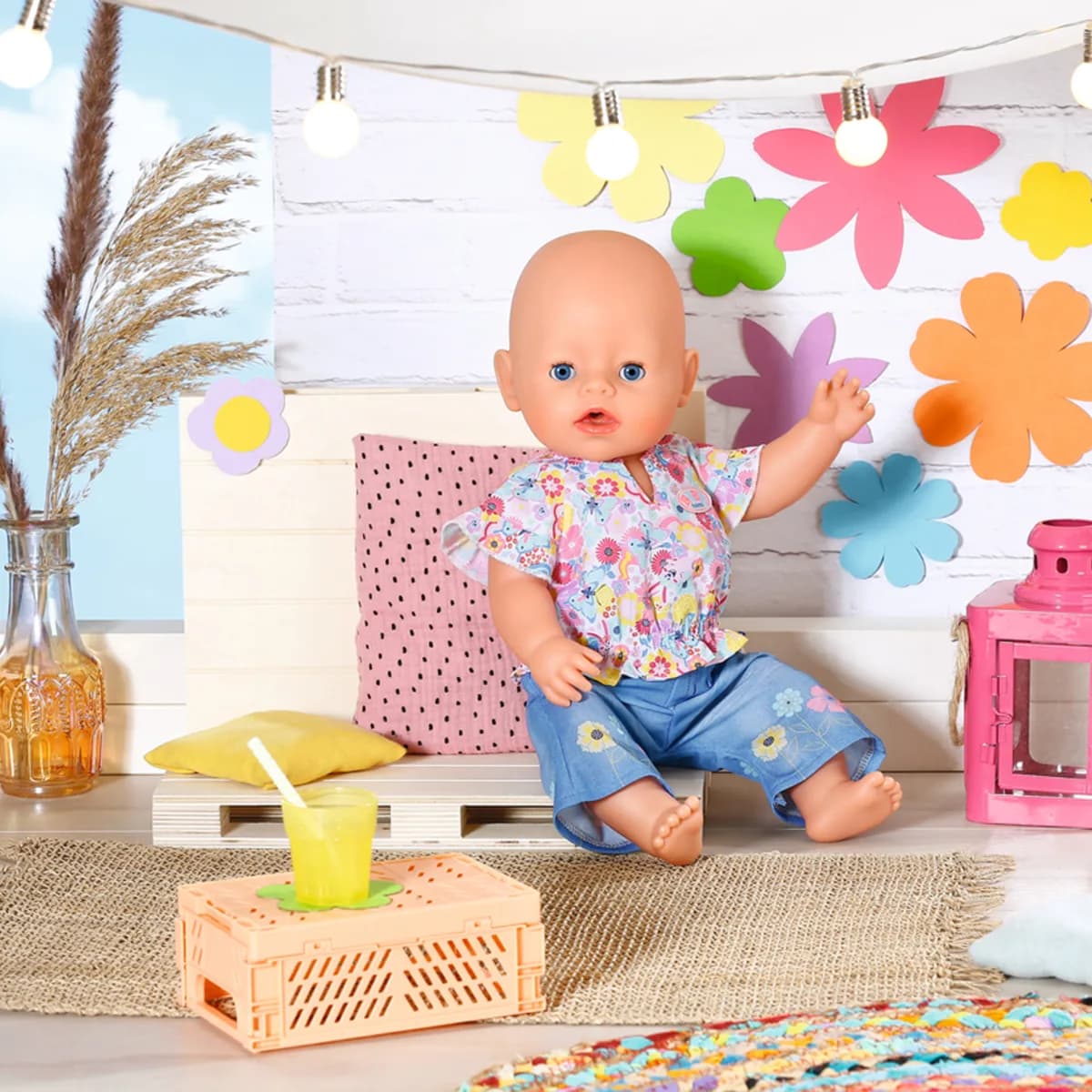 Одежда для куклы Baby Born Цветочный джинс 832677 фото 6
