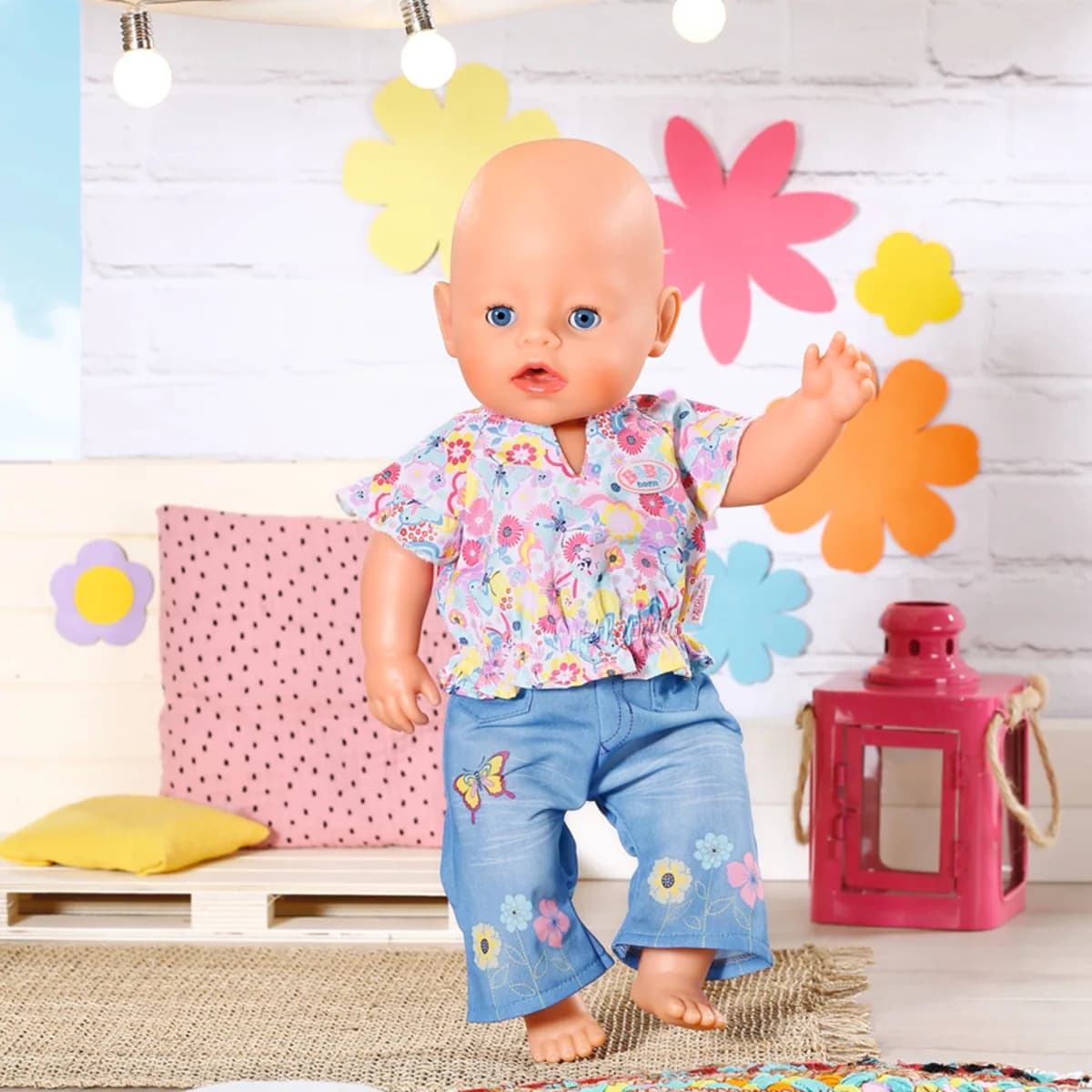 Одежда для куклы Baby Born Цветочный джинс 832677 фото 5
