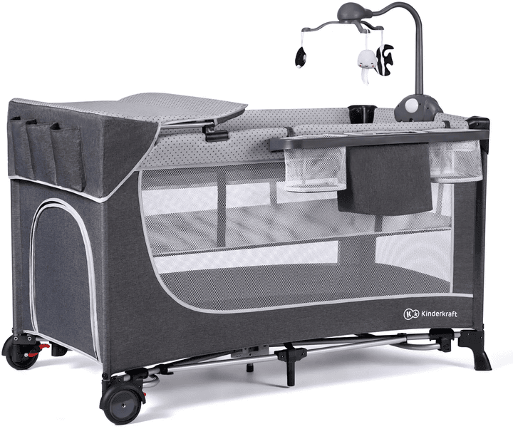 Кровать-манеж с пеленатором Kinderkraft Leody KCLEOD00GRY00AC Grey