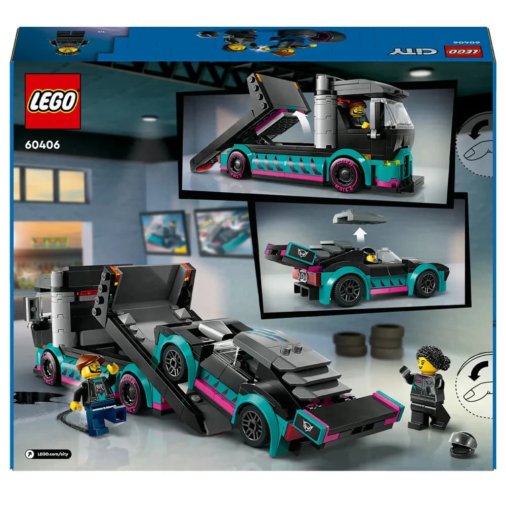 Конструктор Lego City Автомобиль для гонок и автовоз 328дет 60406 фото 9