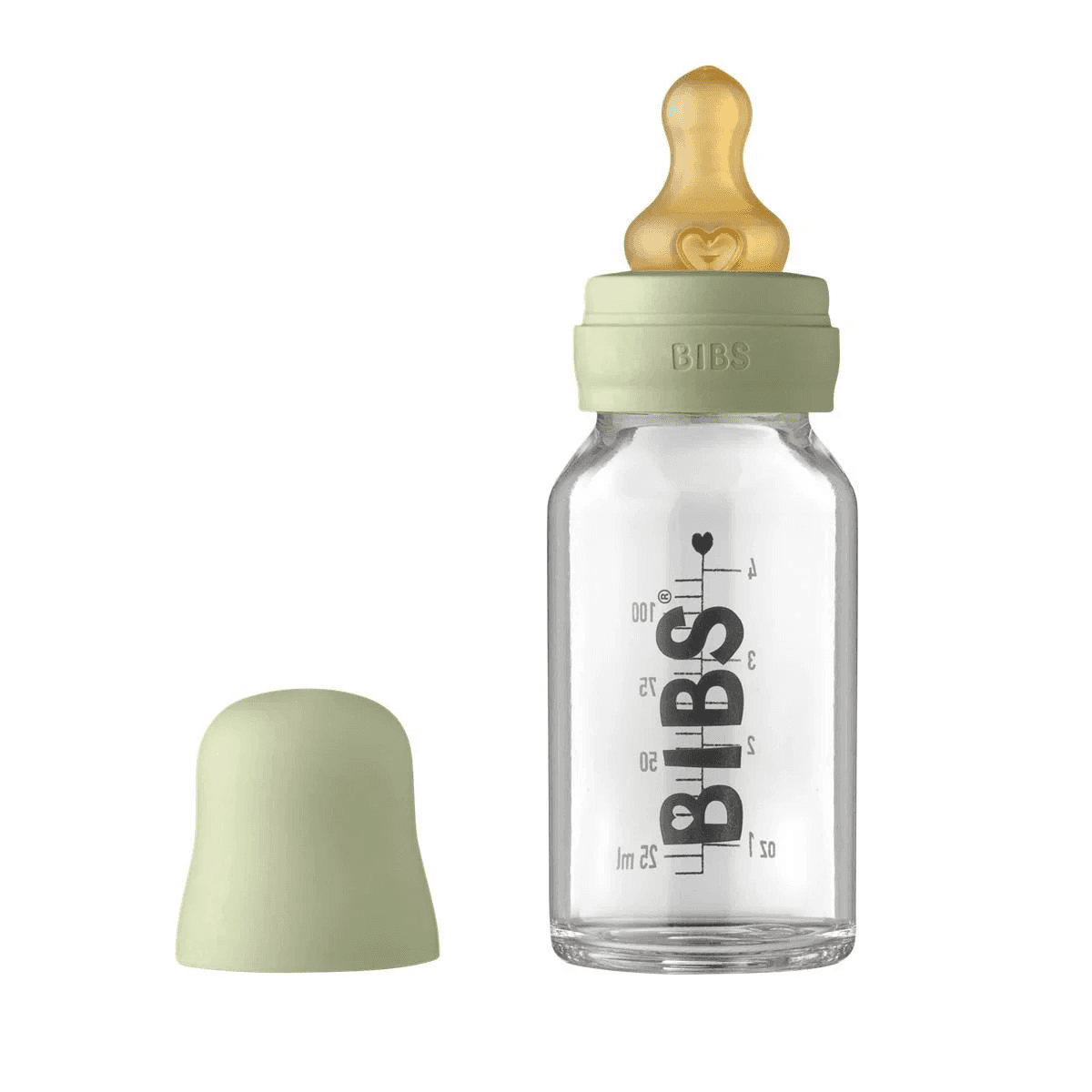 Бутылочка стеклянная BIBS Baby Sage 110мл 5013250 Бутылочка стеклянная BIBS Baby Sage 110мл 5013250