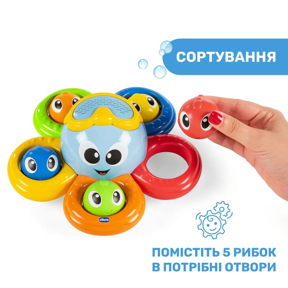 Іграшка для купання Chicco Восьминіг Біллі 10037.00 фото 4 Іграшка для купання Chicco Восьминіг Біллі 10037.00 фото 4
