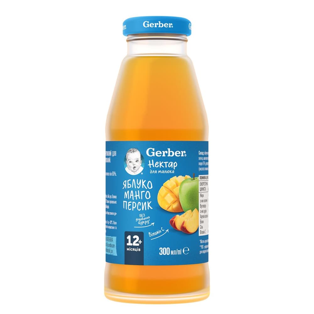 Сок яблоко, манго, персик Gerber 300мл 912784 Сок яблоко, манго, персик Gerber 300мл 912784