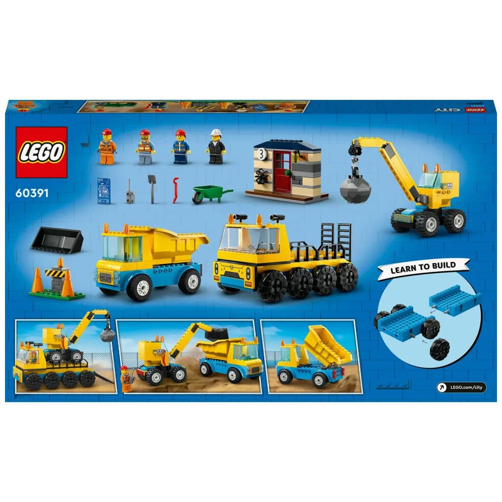 Конструктор LEGO City Строительный грузовик и шаровидный кран-таран 235дет 60391 фото 9