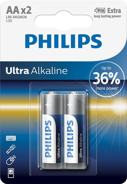 Батарейка Philips Ultra Alkaline AA LR6E2B/10 Батарейка Philips Ultra Alkaline AA LR6E2B/10
