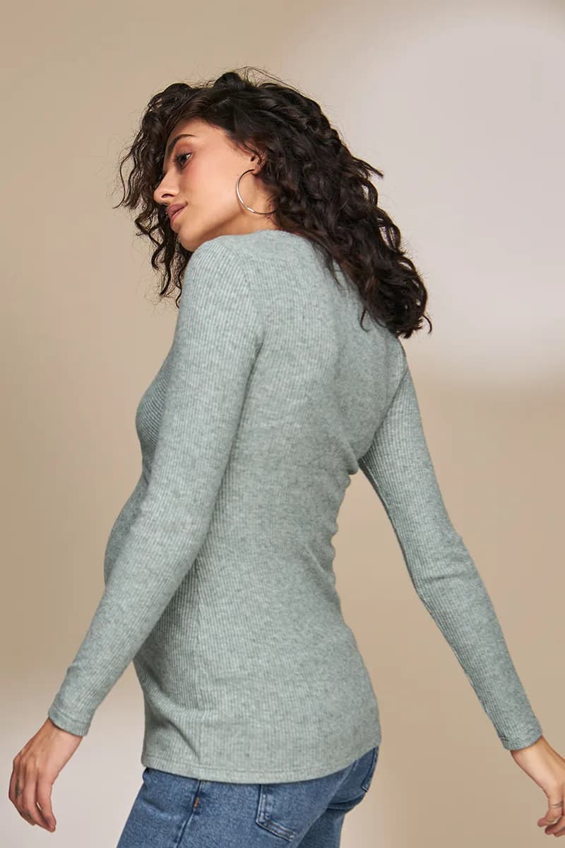Джемпер для беременных и кормления S-XL Юла мама MELANIA BL-33.021 -зеленый фото 9 Джемпер для беременных и кормления S-XL Юла мама MELANIA BL-33.021 -зеленый фото 9