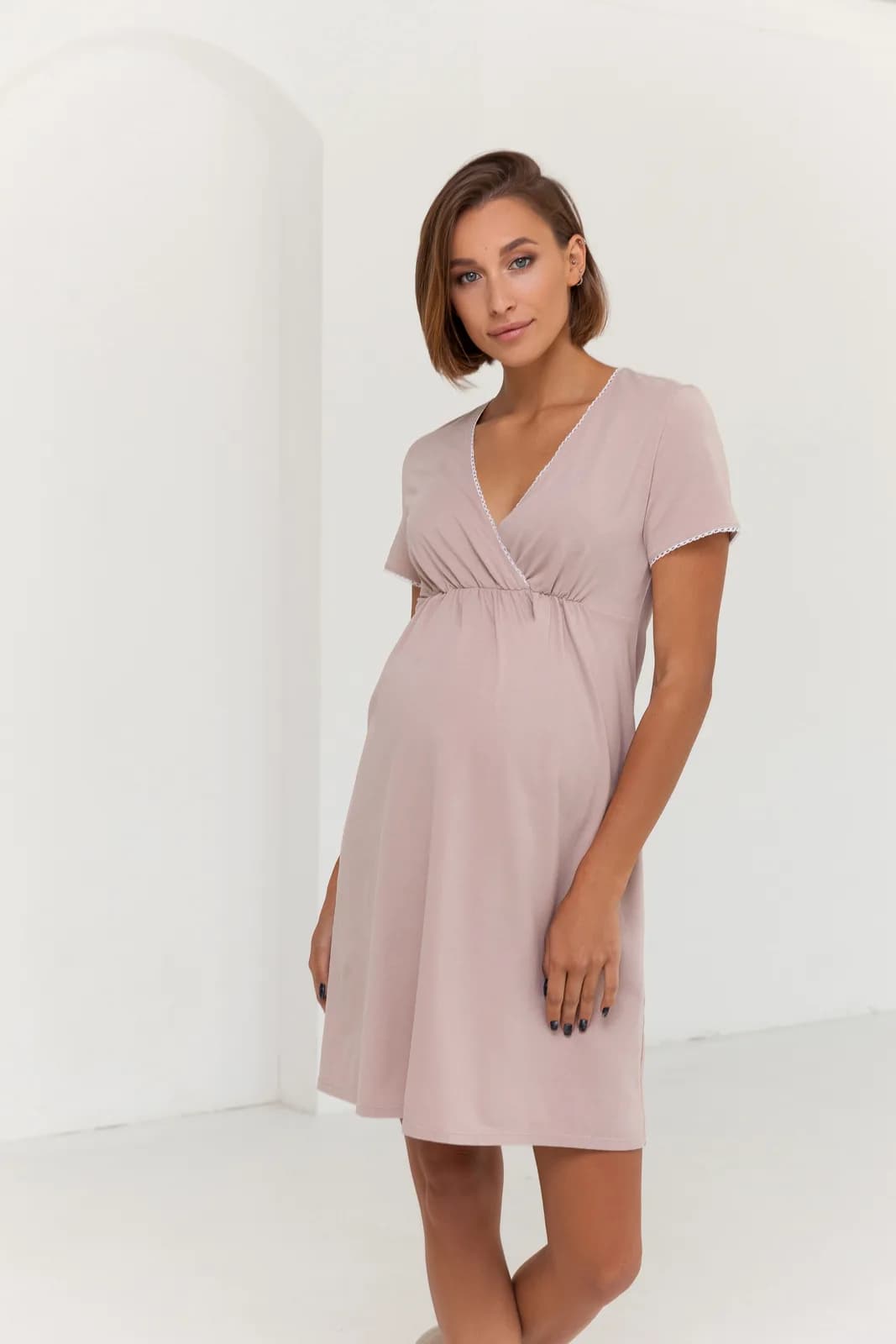 Ночная рубашка для беременных и кормления XS-XL Юла мама ALISA LIGHT NW-1.4.12 -коричневый фото 5 Ночная рубашка для беременных и кормления XS-XL Юла мама ALISA LIGHT NW-1.4.12 -коричневый фото 5