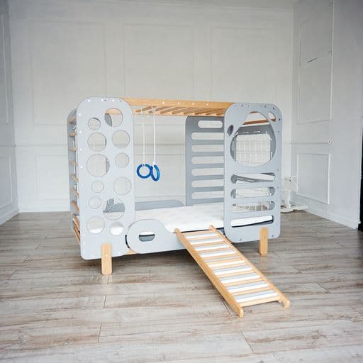 Кровать детская TatkoPlayground Montessori Спортивная 1600x800 ТРMSP-blue