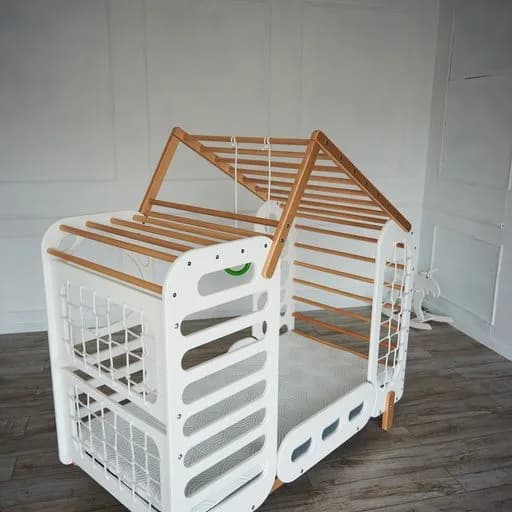 Кровать детская TatkoPlayground Montessori Домик 1600x800 ТРMD-white фото 4 Кровать детская TatkoPlayground Montessori Домик 1600x800 ТРMD-white фото 4