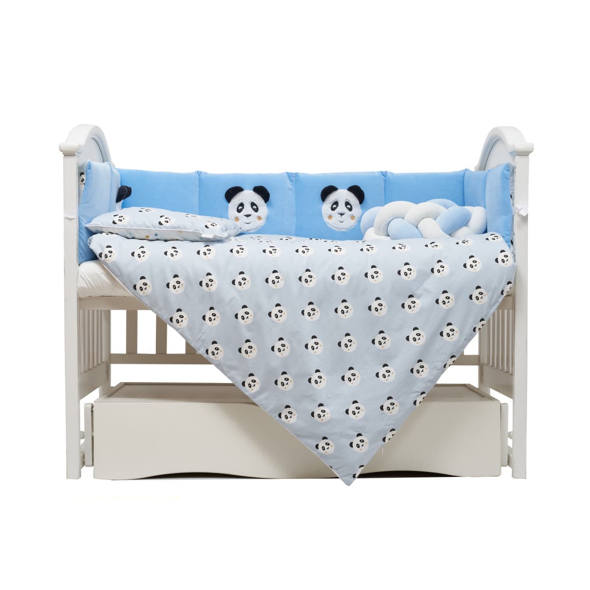 Постельный комплект Twins Panda blue 7ед 4075-TP-04