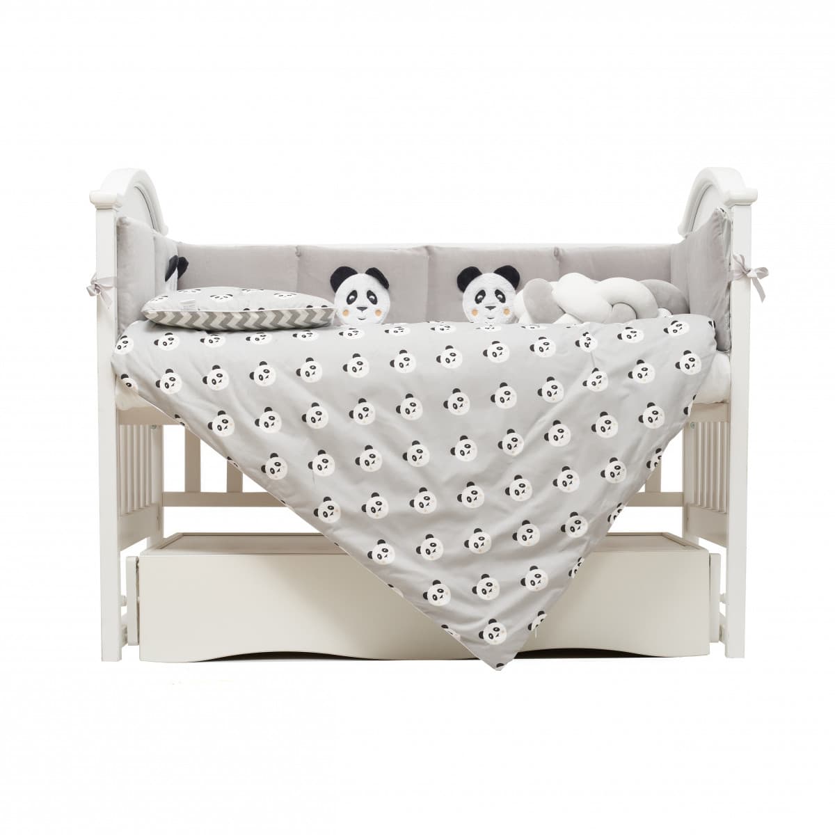 Постельный комплект Twins Panda grey 7ед 4075-TP-10