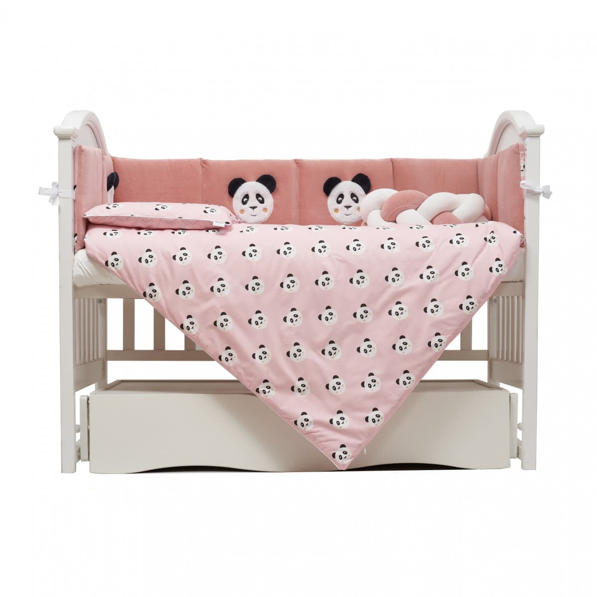 Постельный комплект Twins Panda pink 7ед 4075-TP-08