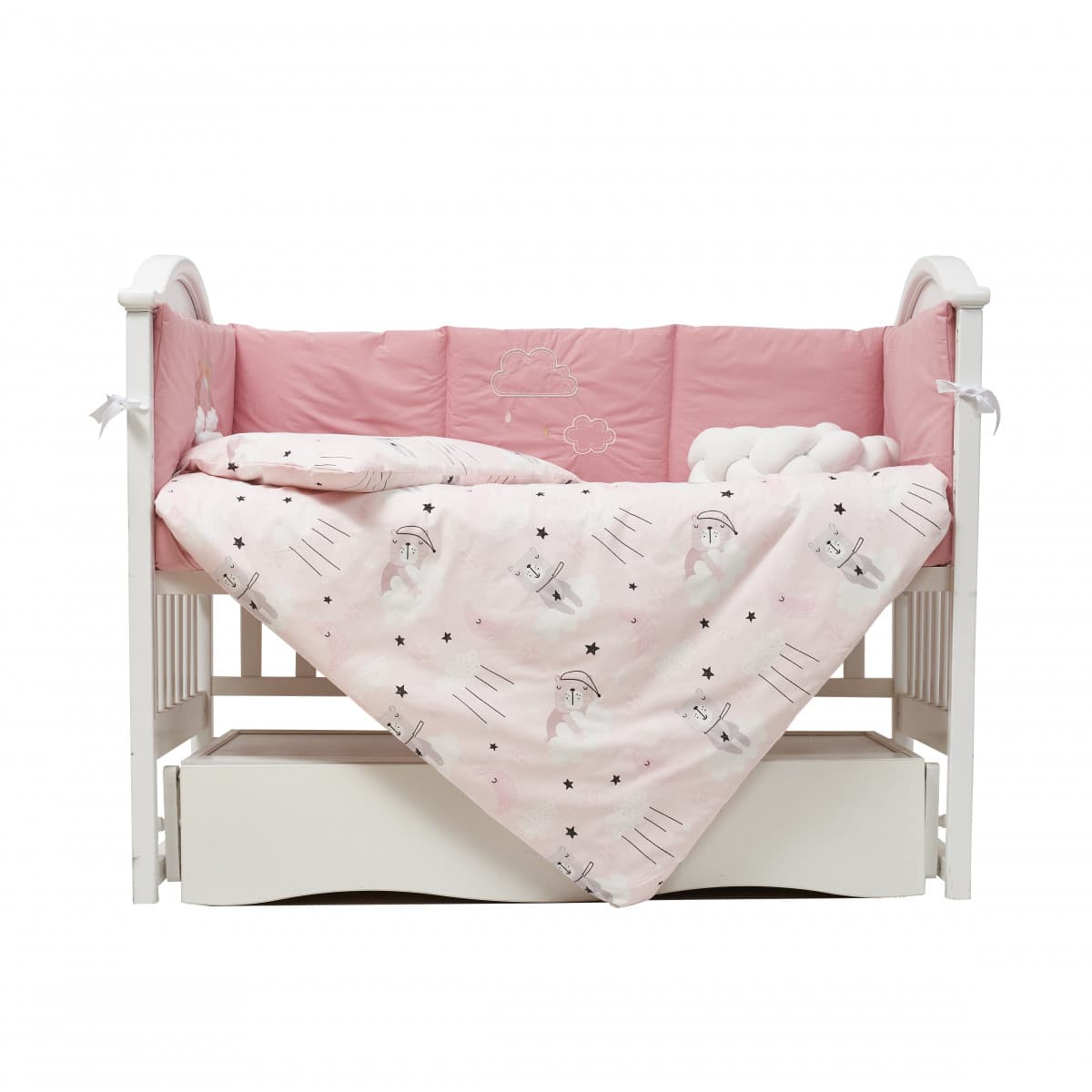 Постельный комплект Twins Fluffy Puffy powder pink 7ед 4076-TFP-24