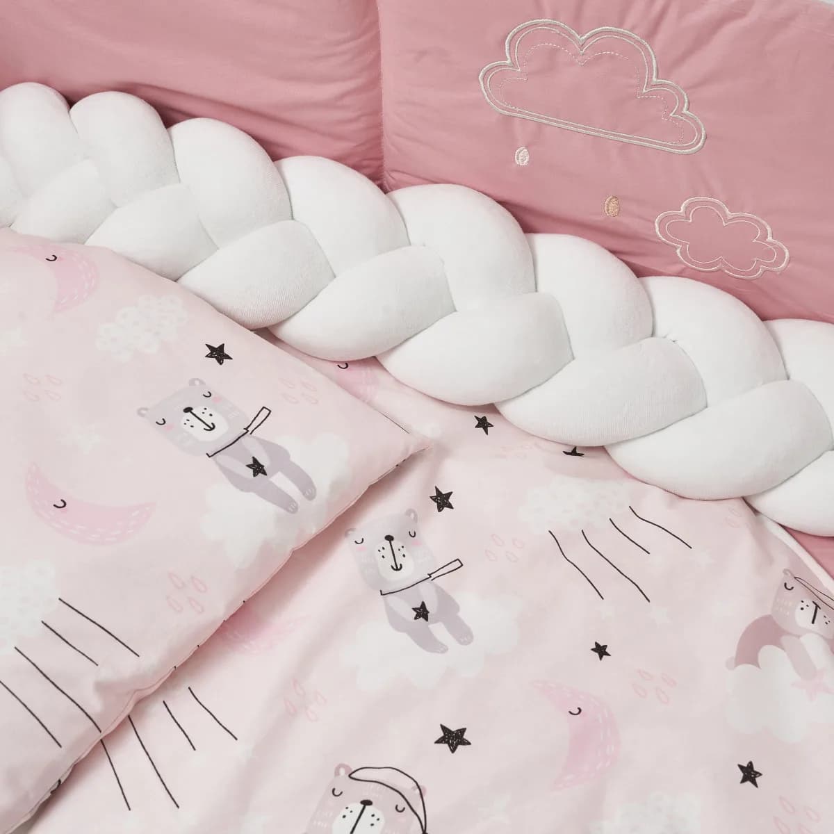 Постільний комплект Twins Fluffy Puffy powder pink 7од 4076-TFP-24 фото 2 Постільний комплект Twins Fluffy Puffy powder pink 7од 4076-TFP-24 фото 2
