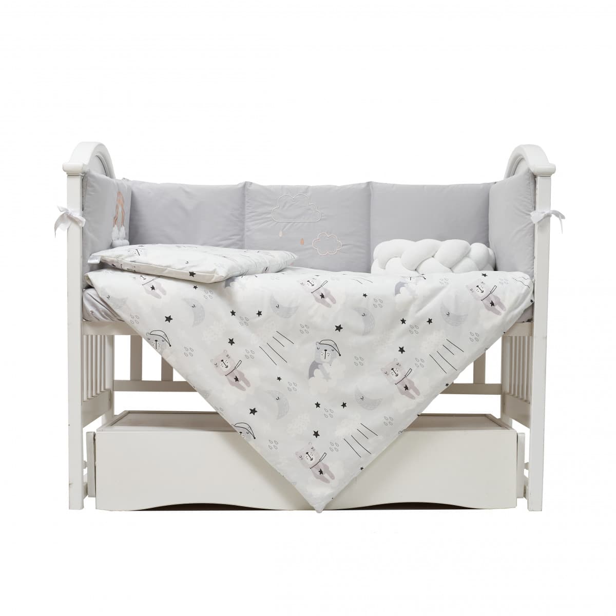 Постельный комплект Twins Fluffy Puffy grey 7ед 4076-TFP-10 Постельный комплект Twins Fluffy Puffy grey 7ед 4076-TFP-10