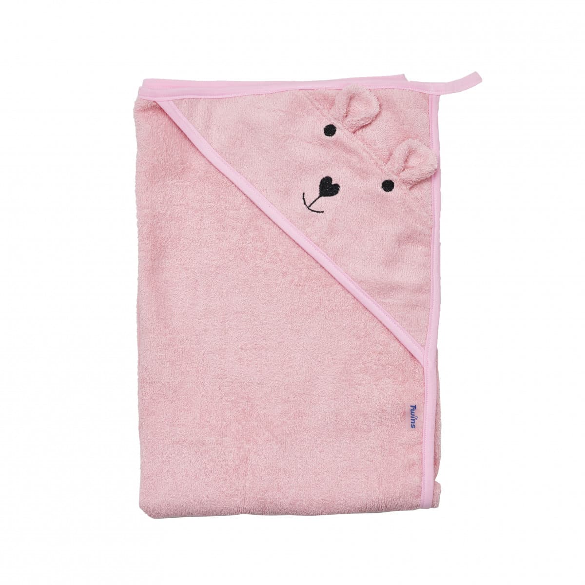 Полотенце-уголок для купания Twins Bear pink 1530-PTB-08 Полотенце-уголок для купания Twins Bear pink 1530-PTB-08
