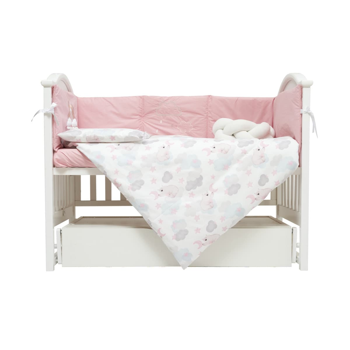 Постельный комплект Twins Fluffy Puffy 7ед 4076-TFP-08B bear pink