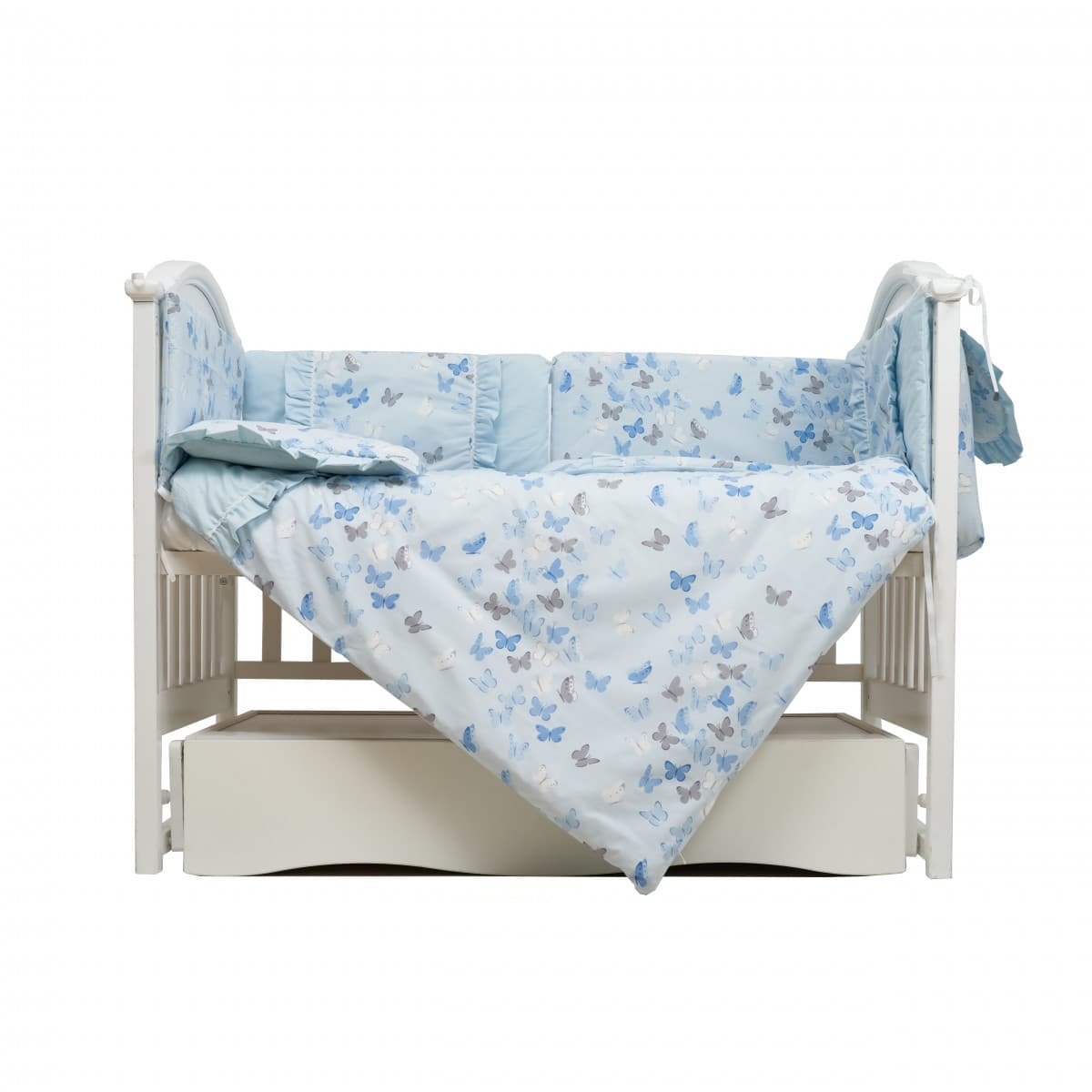 Постельный комплект Twins Romantic Spring collection Butterfly blue 7ед 4027-TRS-04 Постельный комплект Twins Romantic Spring collection Butterfly blue 7ед 4027-TRS-04