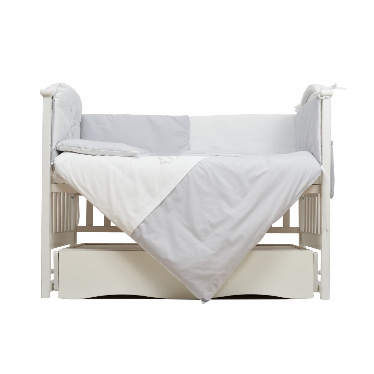 Постільний комплект Twins Dolce Loving bear white/grey 7од 4075-DLB-10 Постільний комплект Twins Dolce Loving bear white/grey 7од 4075-DLB-10