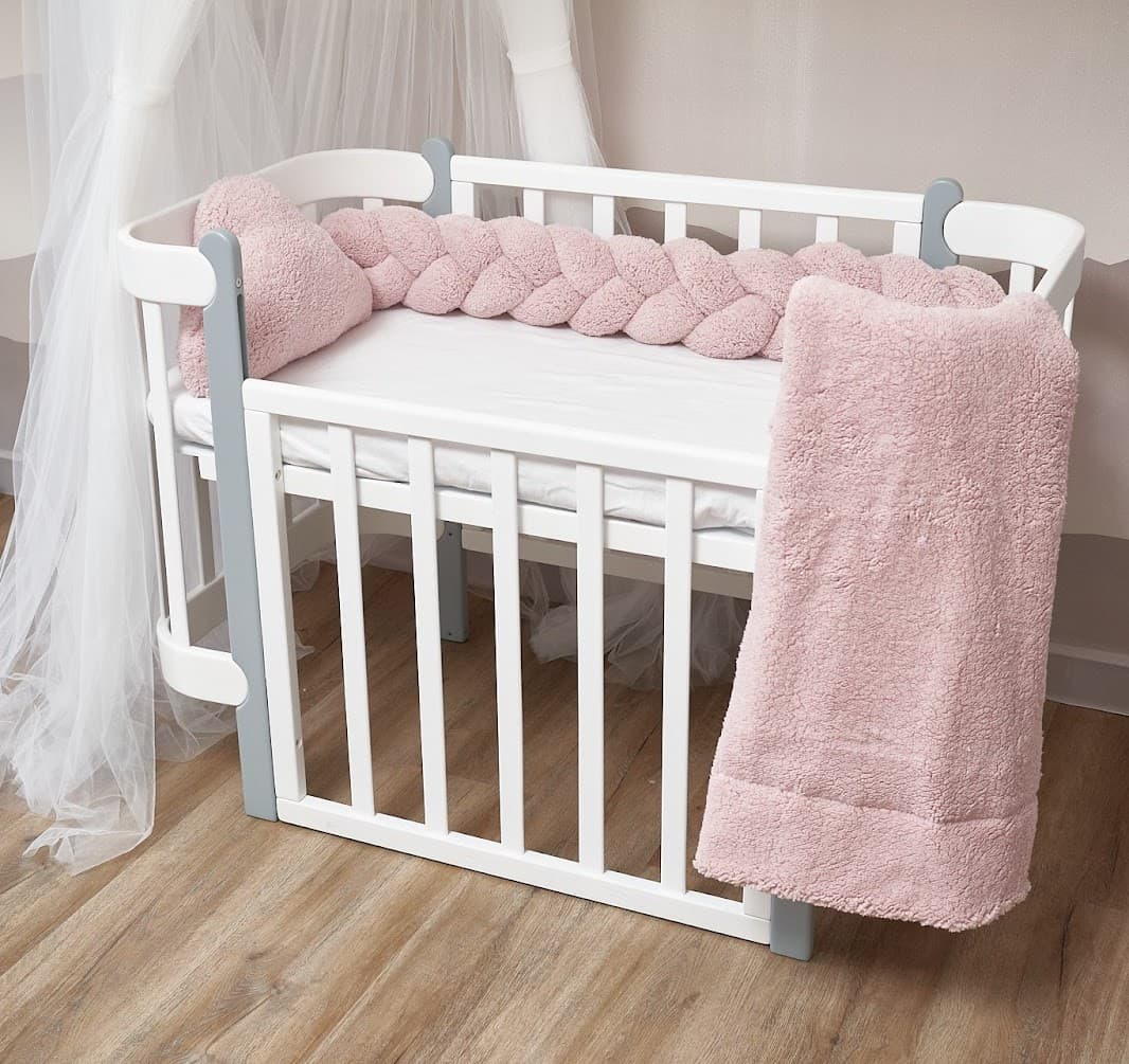 Бампер-косичка Twins Teddy 120 см 2020-K3T120-24 powder pink
