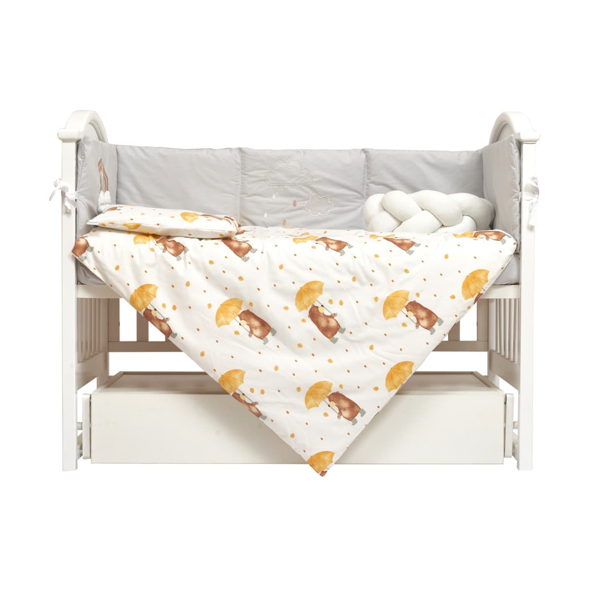Постельный комплект Twins Fluffy Puffy 7ед 4076-TFP-1005U Umbrella yellow