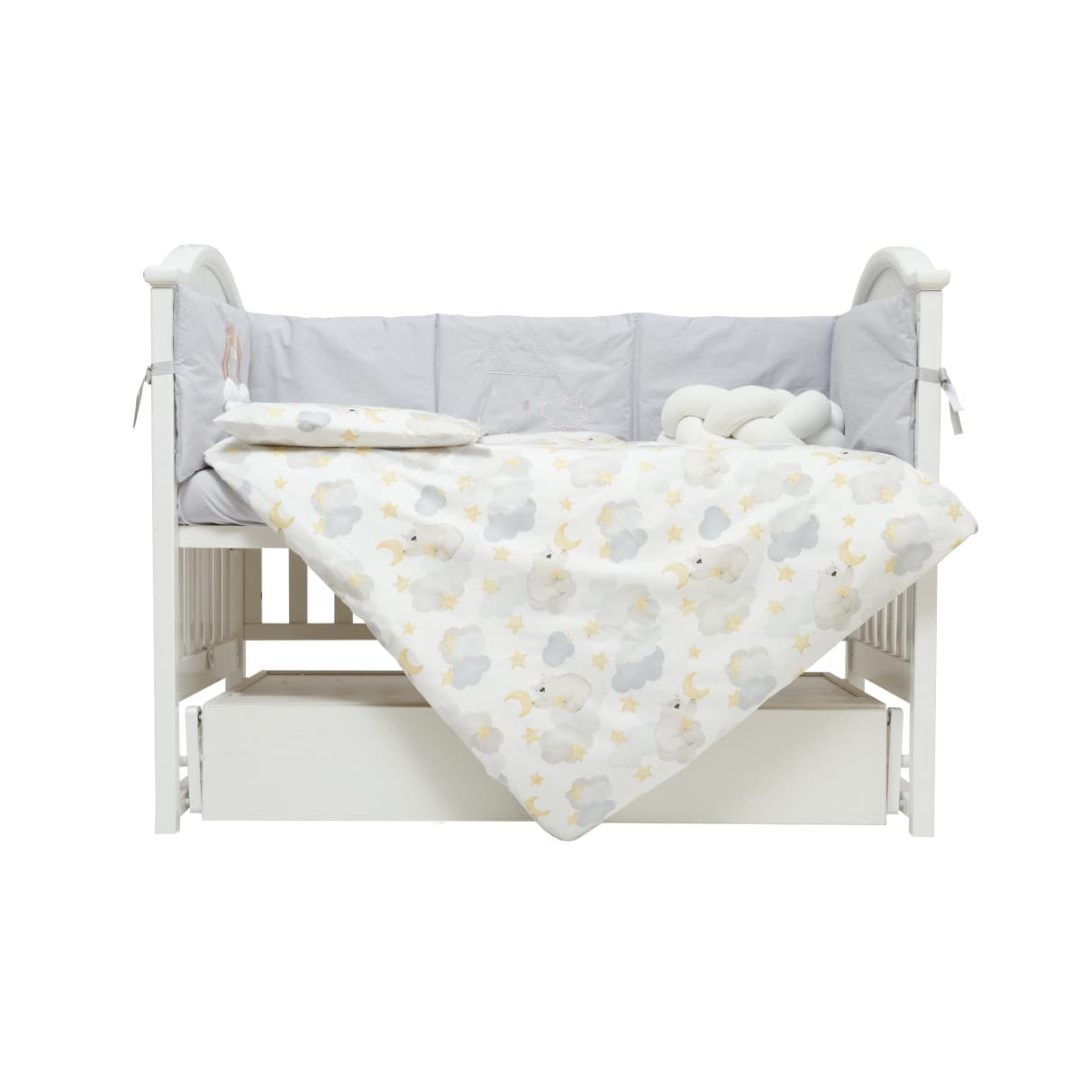 Постельный комплект Twins Fluffy Puffy 7ед 4076-TFP-10B bear grey