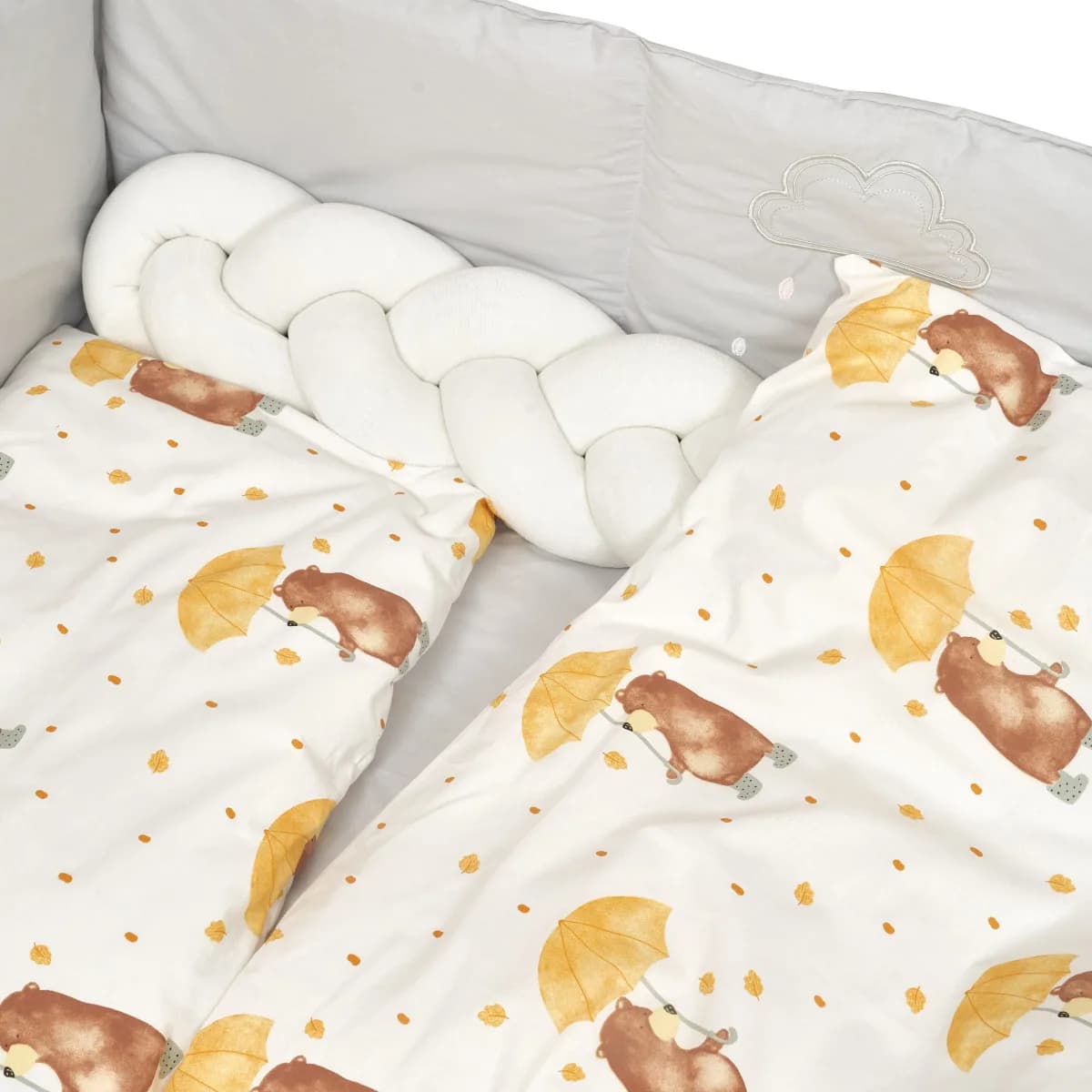 Постільний комплект Twins Fluffy Puffy 7од 4076-TFP-1005U Umbrella yellow фото 2 Постільний комплект Twins Fluffy Puffy 7од 4076-TFP-1005U Umbrella yellow фото 2