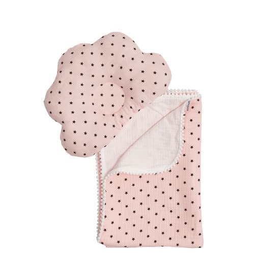 Плед+подушка Twins муслин маршмелоу 110х80 1411-TMPO-08S pink/stars