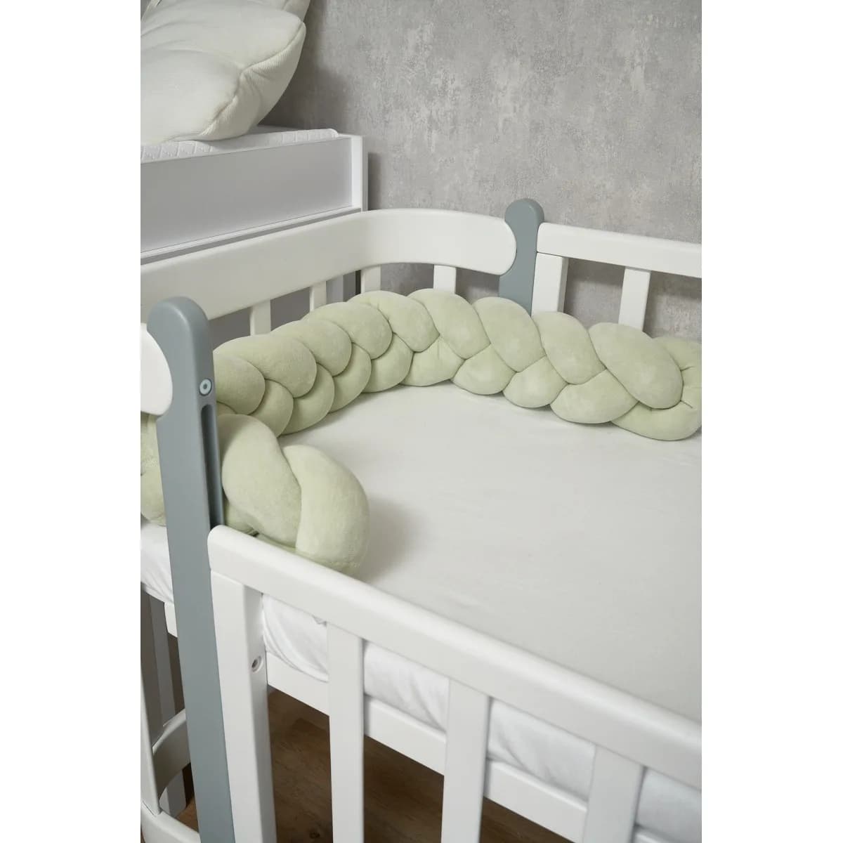 Бампер-косичка Twins 120 см 2020-K3-120-29 olive фото 2 Бампер-косичка Twins 120 см 2020-K3-120-29 olive фото 2