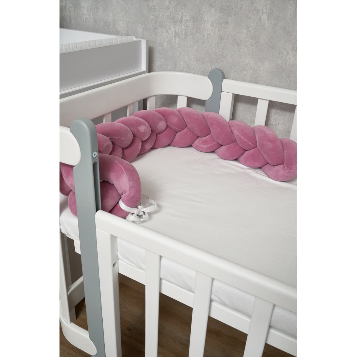 Бампер-косичка Twins 120 см 2020-K3-120-23 purpur-Бордовый Бампер-косичка Twins 120 см 2020-K3-120-23 purpur-Бордовый