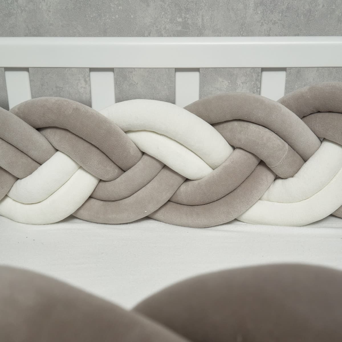 Бампер-косичка Twins двойная 240 см 2020K32-240-0110 white/grey