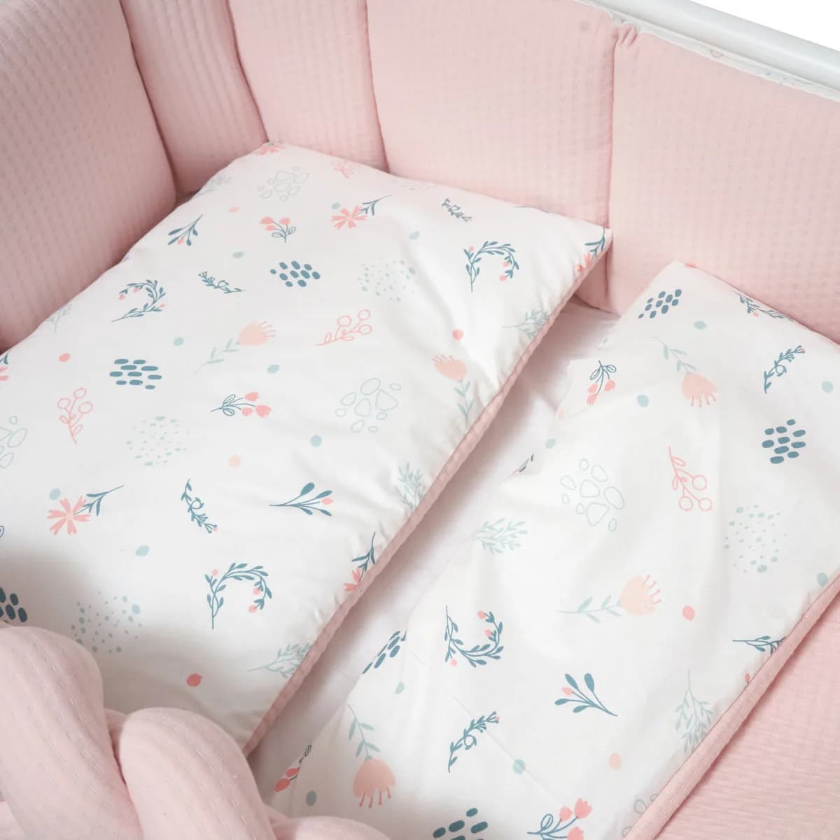 Постільний комплект Twins Cotton 7ел 4077-TC-08 baby pink фото 2