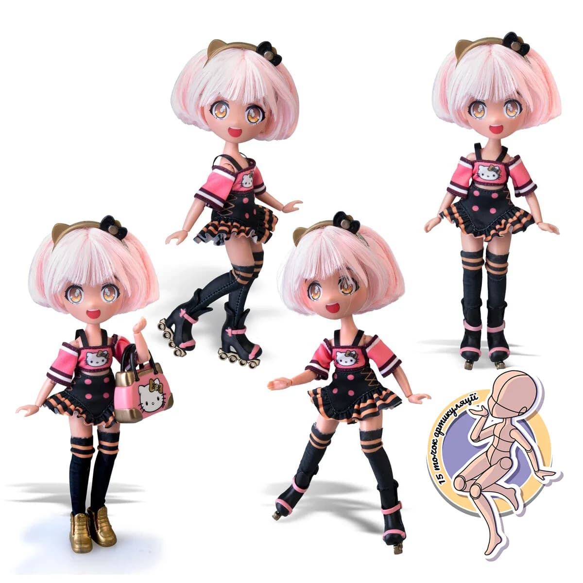 Лялька 4SF Manga Dolls Hello Kitty Золота Ролер Діва HKTF1000 фото 4 Лялька 4SF Manga Dolls Hello Kitty Золота Ролер Діва HKTF1000 фото 4