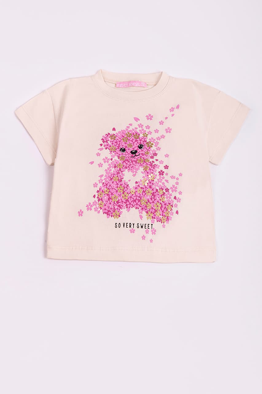 Футболка "Мишка" девочка First kids 11225 св.бежевый