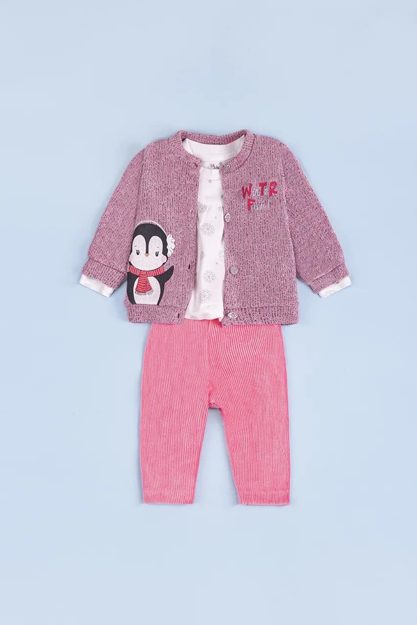 Комплект (футболка дл.рук+кофта+штаны) 50-74 For my baby 23619 -розовый фото 2 Комплект (футболка дл.рук+кофта+штаны) 50-74 For my baby 23619 -розовый фото 2