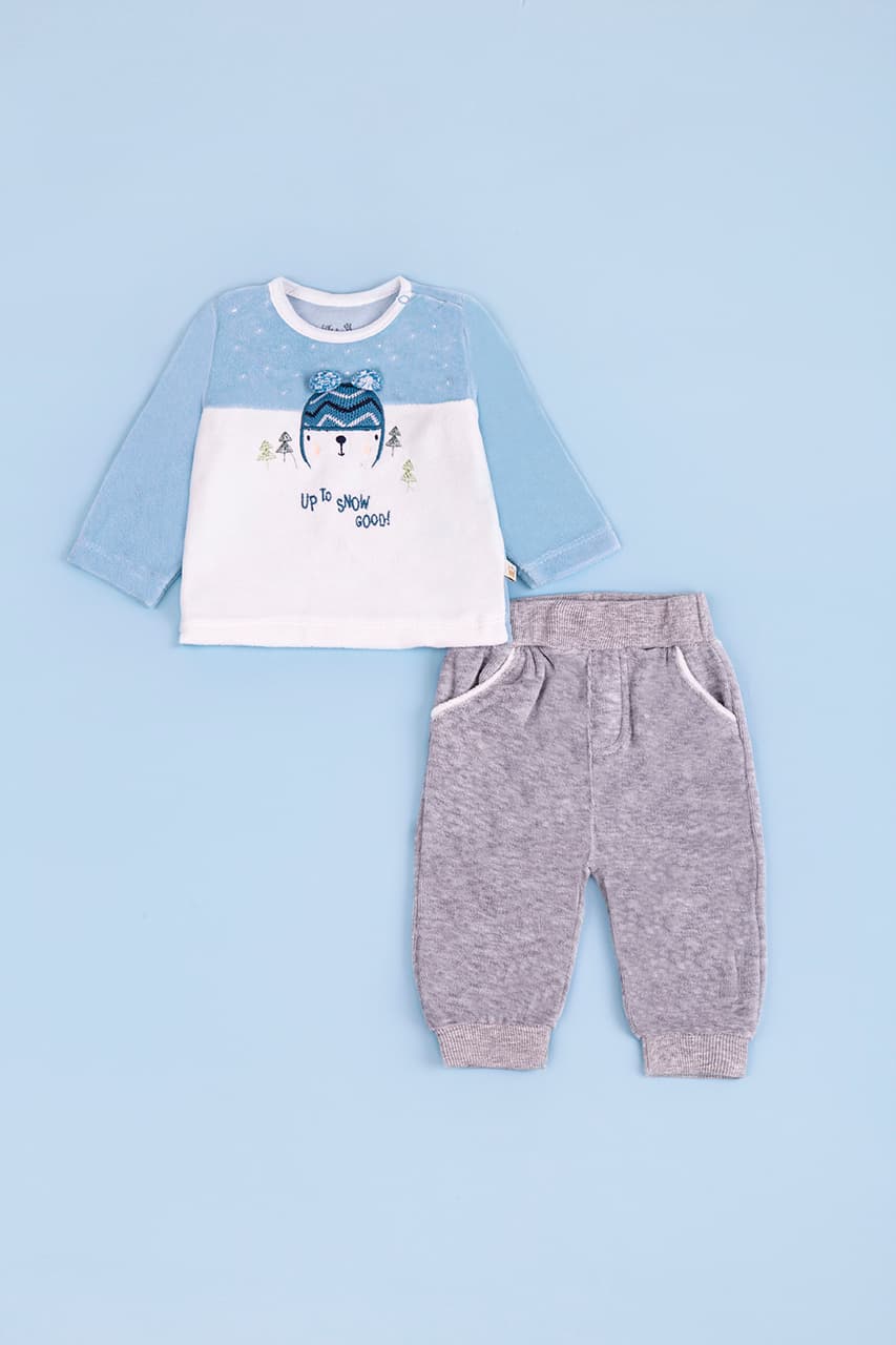 Комплект (кофта+штаны) 62-80 For my baby 226113 -белый-Белый/голубой