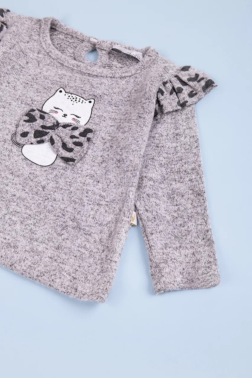 Комплект (кофта футболка+дл.рук+штаны) 62-80 For my baby 22698 -серый фото 6
