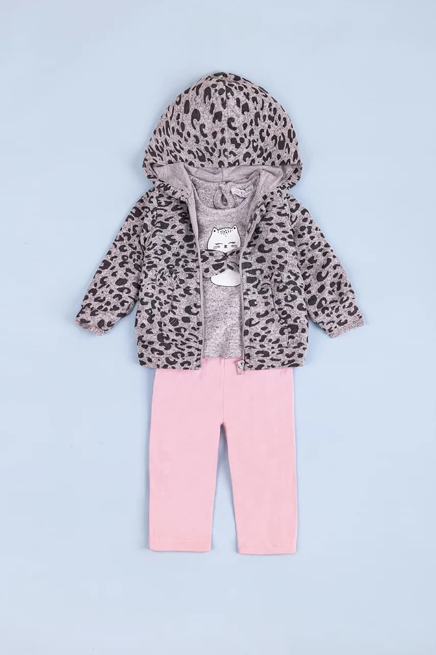 Комплект (кофта футболка+дл.рук+штаны) 62-80 For my baby 22698 -серый фото 3