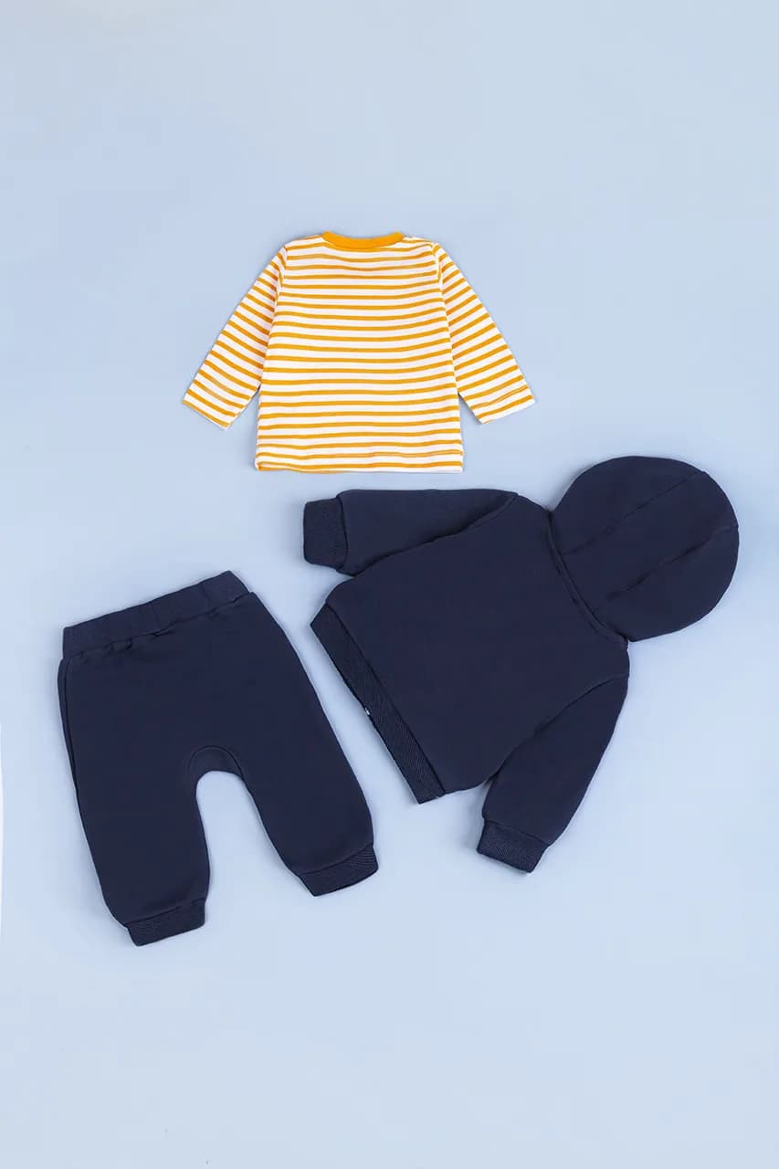 Комплект (футболка дл.рук+кофта+штаны) 50-80 For my baby 23621 -синий фото 2
