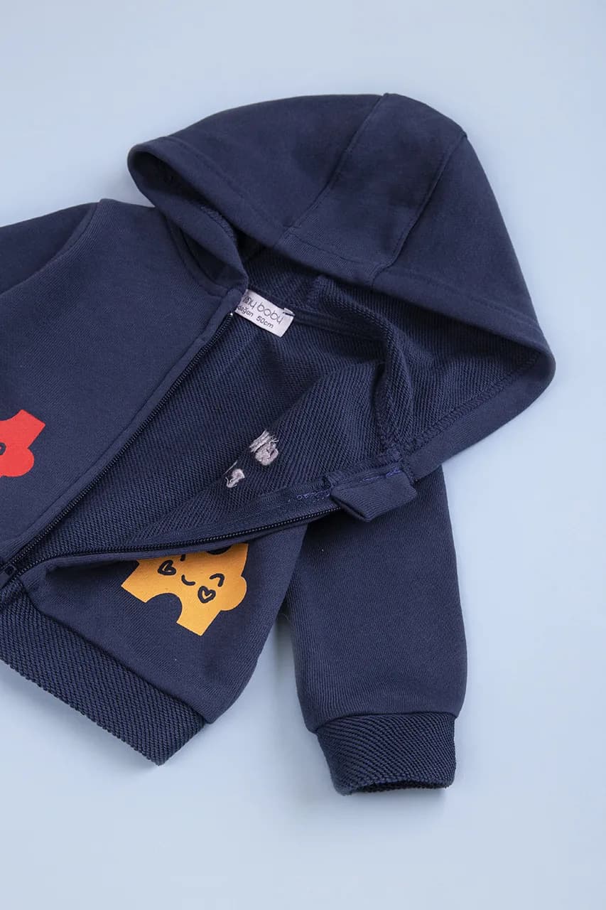 Комплект (футболка дл.рук+кофта+штаны) 50-80 For my baby 23621 -синий фото 6