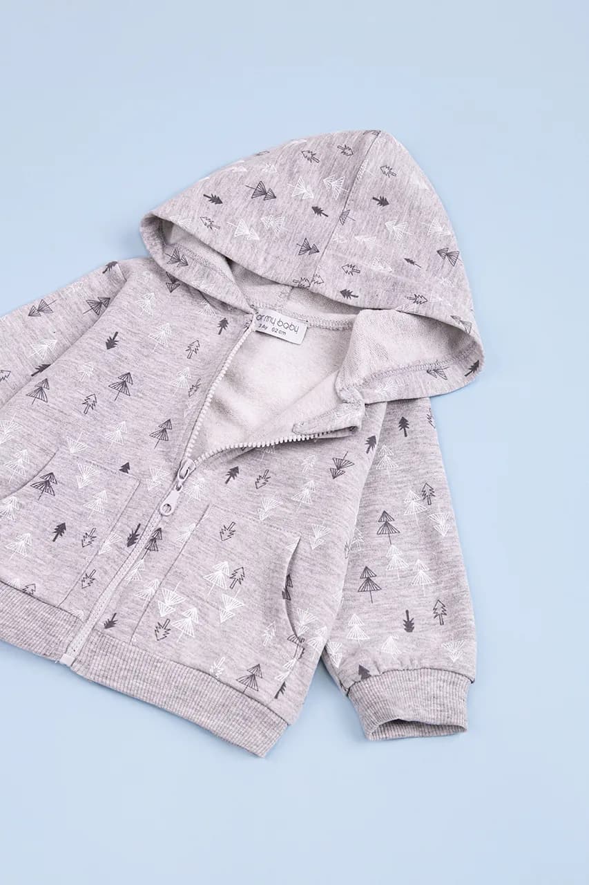 Комплект (кофта+футболка дл.рук+штаны) 62-80 For my baby 226114 -серый фото 3 Комплект (кофта+футболка дл.рук+штаны) 62-80 For my baby 226114 -серый фото 3