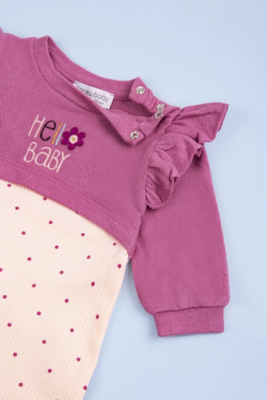 Комбинезон для детей 50-74 For my baby 23407 -сиреневый фото 2 Комбинезон для детей 50-74 For my baby 23407 -сиреневый фото 2