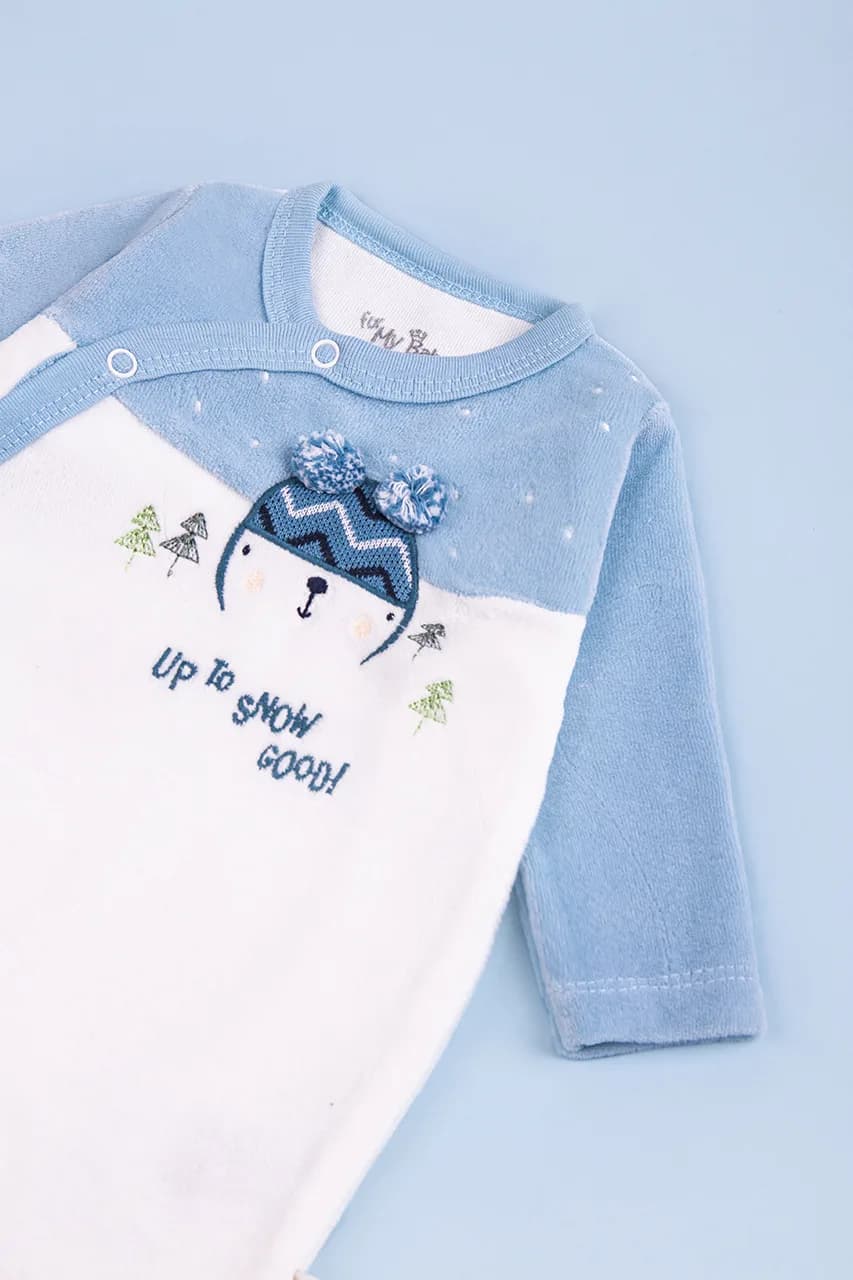 Комбинезон для детей+шапка 50-74 For my baby 22461 -голубой фото 2 Комбинезон для детей+шапка 50-74 For my baby 22461 -голубой фото 2