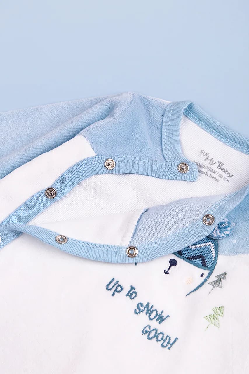 Комбинезон для детей+шапка 50-74 For my baby 22461 -голубой фото 3 Комбинезон для детей+шапка 50-74 For my baby 22461 -голубой фото 3