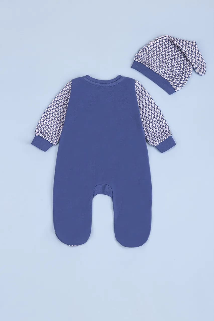 Комбінезон для дітей+шапка 50-74 For my baby 23408 -синій фото 5 Комбінезон для дітей+шапка 50-74 For my baby 23408 -синій фото 5