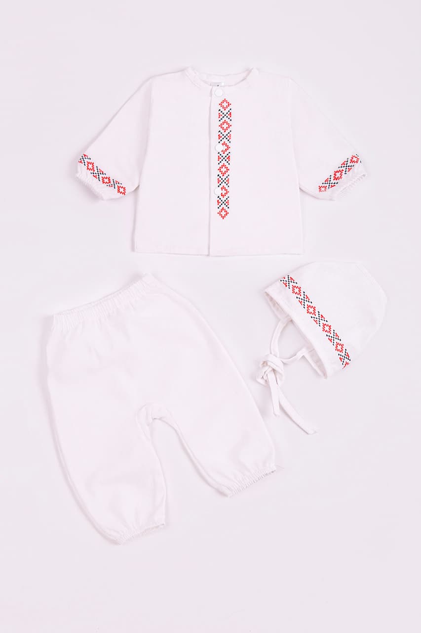 Комплект Вышиванка для детей TwinsBaby 0841101 -белый