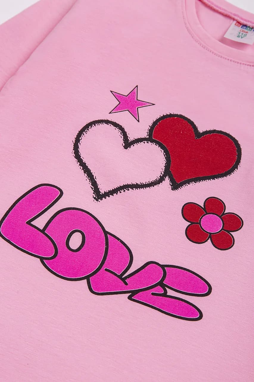 Футболка довг.рук."Love сердечка" дівчинка 110008 фото 3