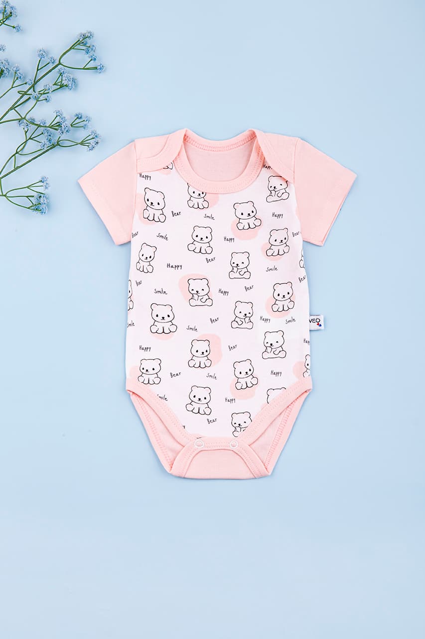 Боди для новорожденного 0-12 Veo Baby Ofk11836 -персиковый