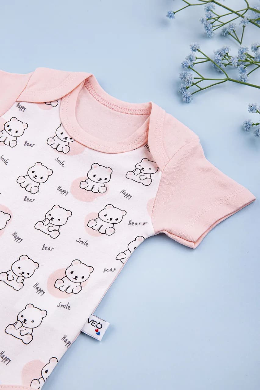 Боди для новорожденного 0-12 Veo Baby Ofk11836 -персиковый фото 2 Боди для новорожденного 0-12 Veo Baby Ofk11836 -персиковый фото 2