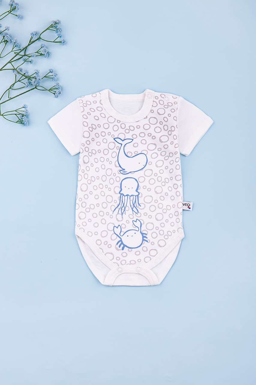 Боди для новорожденного 0-12 Veo Baby 12833 - молочный